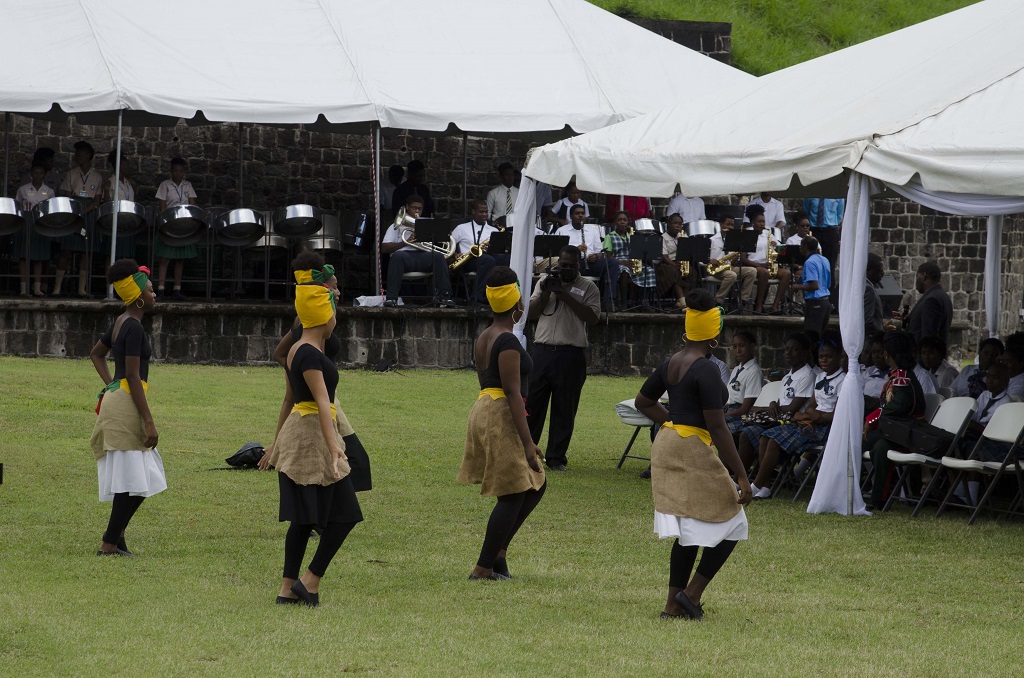 YOUNG PEOPLE THRILL PRINCE HARRY WITH CULTURAL PERFORMANCES AT BRIMSTONE HILL FORTRESS NATIONAL PARK