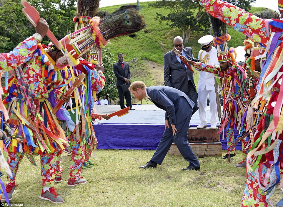 Prince Harry moves with Traditional  MAsqueraders
