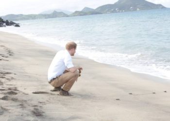 ROYAL TURTLES! PRINCE HARRY RELEASES BABY TURTLES INTO OCEAN AS PART OF LOCAL CONSERVATION PROJECT AT LOVERS BEACH, NEVIS