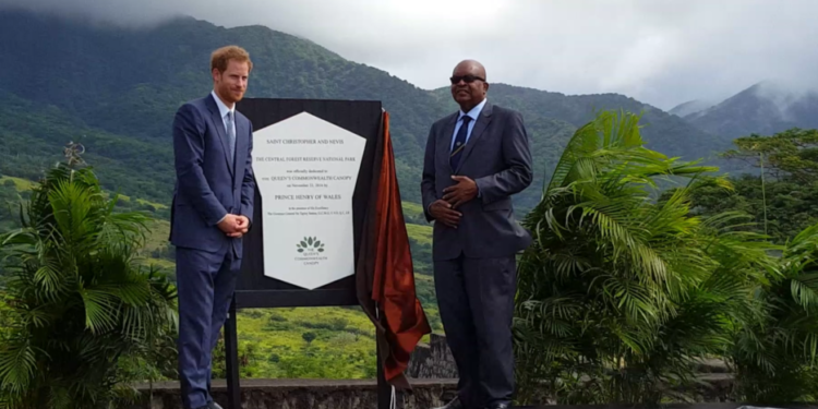 PRINCE HARRY INTERACTS WITH YOUTH AND UNVEILS PLAQUE FOR QUEEN’S COMMONWEALTH CANOPY