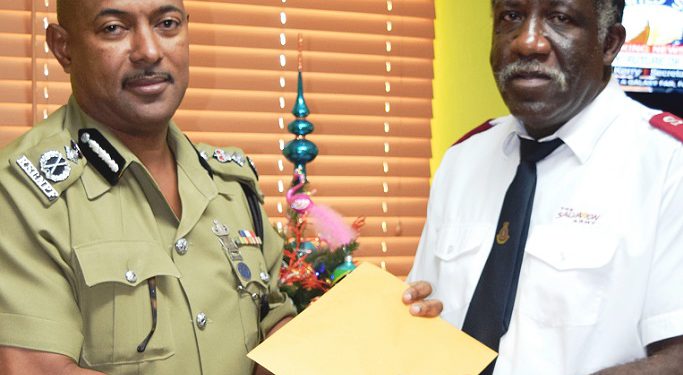 POLICE SERVICE MAKES HOLIDAY DONATION TO SALVATION ARMY
