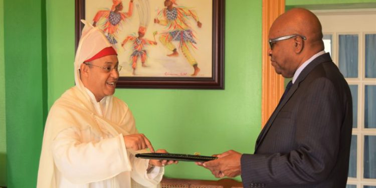 AMBASSADOR OF THE KINGDOM OF MOROCCO TO ST. KITTS AND NEVIS PRESENTS CREDENTIALS TO HIS EXCELLENCY THE GOVERNOR GENERAL, PAYS COURTESY CALLS ON PRIME MINISTER HARRIS AND FOREIGN MINISTER BRANTLEY