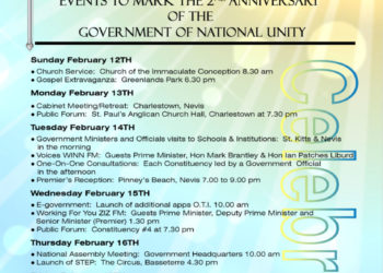 PM HARRIS, PREMIER AMORY AND FOREIGN AFFAIRS MINISTER BRANTLEY TO HEADLINE TOWN HALL IN CHARLESTOWN, NEVIS