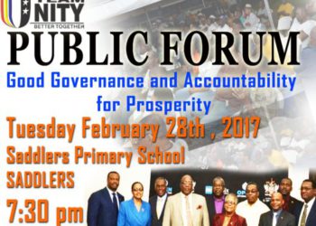 GOOD GOVERNANCE AND ACCOUNTABILITY FOR PROSPERITY PUBLIC FORUM MOVES TO SADDLERS