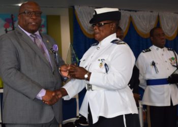 POLICE OFFICERS RECOGNIZED DURING SERVICE AT CALVARY BAPTIST TABERNACLE ON ST. KITTS