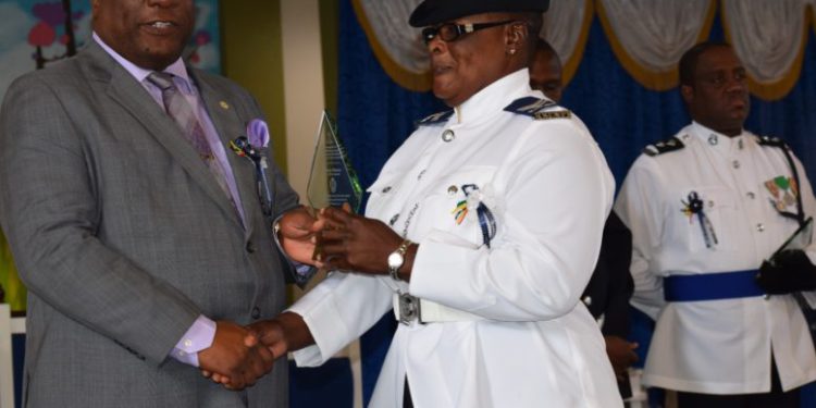 POLICE OFFICERS RECOGNIZED DURING SERVICE AT CALVARY BAPTIST TABERNACLE ON ST. KITTS