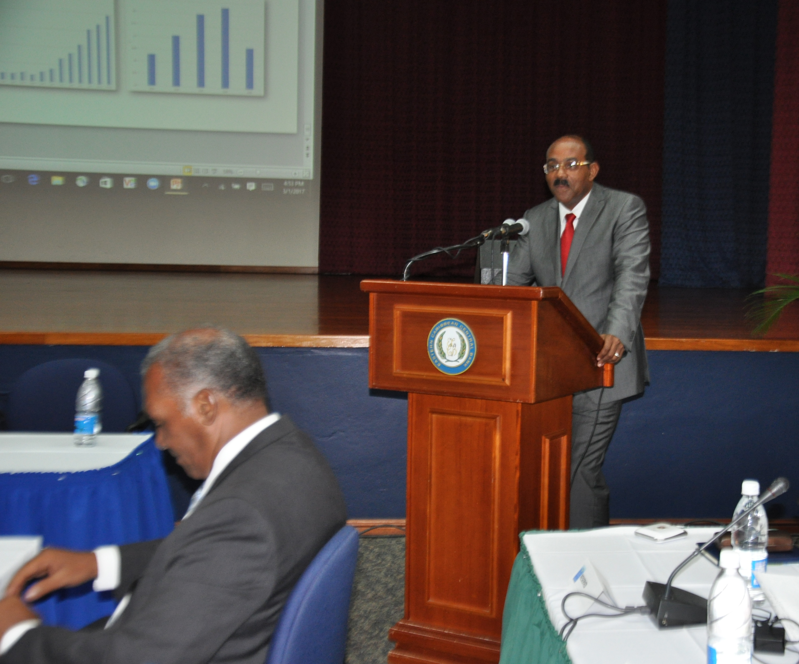 ECCB Monetary Council Chairman Hon. Gaston Browne addresses Growth Dialogue