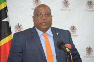Prime Minister Harris at his Monthly Press Conference