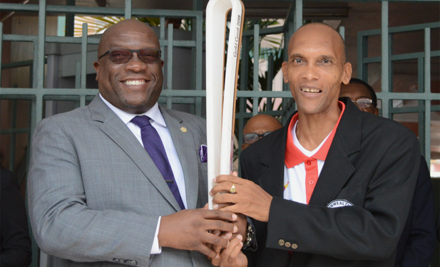 PM HARRIS AND CABINET COLLEAGUES RECEIVE QUEEN’S BATON AT GOVERNMENT HEADQUARTERS