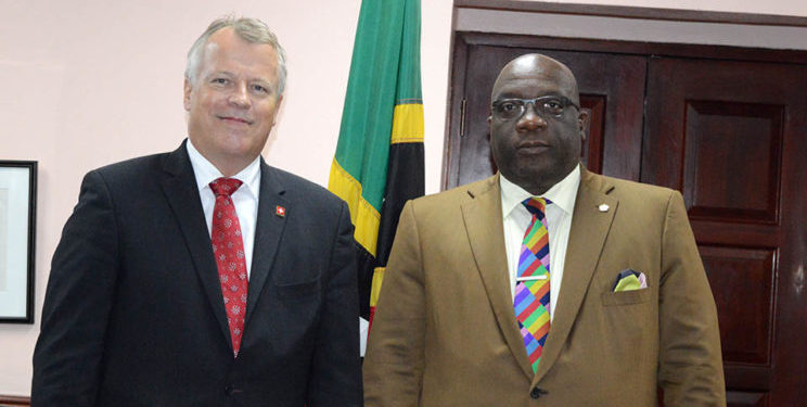 PM HARRIS AND SWITZERLAND’S AMBASSADOR TO ST. KITTS AND NEVIS HOLD BILATERAL DISCUSSIONS