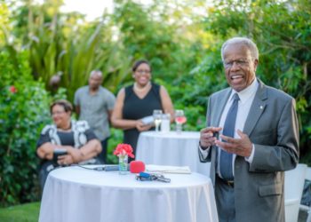 CHANCELLOR OF THE UNIVERSITY OF THE WEST INDIES BIDS ADIEU IN THE LUSH GARDENS OF SANDALS
