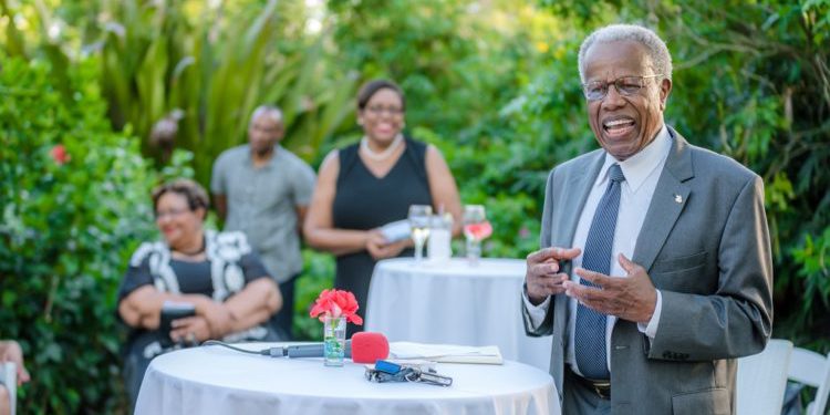 CHANCELLOR OF THE UNIVERSITY OF THE WEST INDIES BIDS ADIEU IN THE LUSH GARDENS OF SANDALS