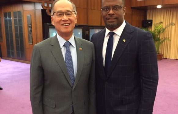 Minister of Foreign Affairs, The Honorable Mark Brantley, holds discussions with H.E. David Lee, Minister of Foreign Affairs of the Republic of China (Taiwan)