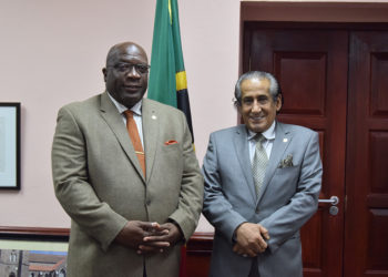 AMBASSADOR AL-SAHOUTI PAYS COURTESY CALL ON PRIME MINISTER HARRIS