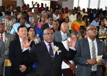 PM HARRIS COMMENDS THE CHURCH FOR ITS DEMONSTRATED LEADERSHIP AND PRAYERS IN “OUR SEASON OF NEED”