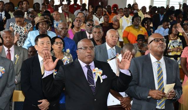 PM HARRIS COMMENDS THE CHURCH FOR ITS DEMONSTRATED LEADERSHIP AND PRAYERS IN “OUR SEASON OF NEED”
