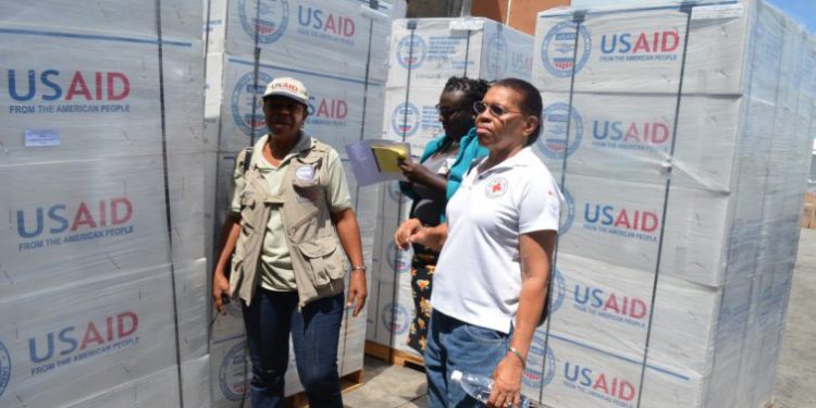 RELIEF SUPPLIES DONATED TO SKN BY USAID/OFDA