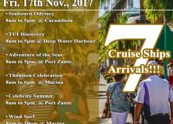 HISTORIC DAY FOR CRUISE TOURISM IN ST. KITTS AND NEVIS AS SEVEN SHIPS DOCK WITH A TOTAL CAPACITY OF 10,000 TOURIST