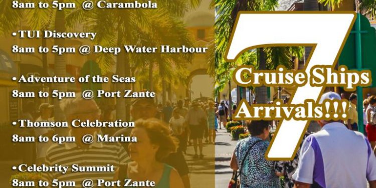 HISTORIC DAY FOR CRUISE TOURISM IN ST. KITTS AND NEVIS AS SEVEN SHIPS DOCK WITH A TOTAL CAPACITY OF 10,000 TOURIST