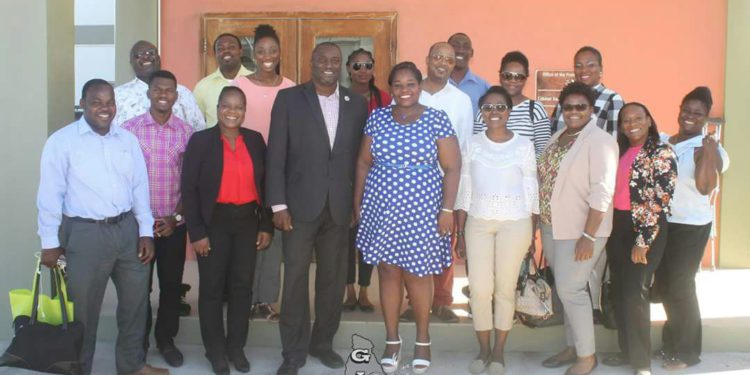 STAFF MEMBERS OF MINISTRY OF FOREIGN AFFAIRS AND AVIATION IN ST.KITTS-NEVIS PAY VISIT TO MONTSERRAT