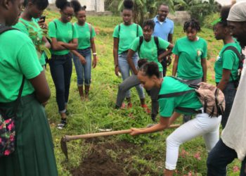 Cayon School Environment Club gets a head start for National Volunteers Day