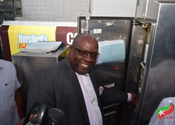 PRIME MINISTER HARRIS OFFICIALLY FLICKS ON TRAFFIC LIGHTS IN BASSETERRE