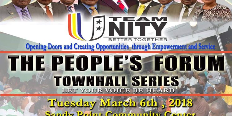 PM HARRIS AND DEPUTY PM RICHARDS TO HEADLINE TEAM UNITY’S TOWN HALL MEETING IN SANDY POINT