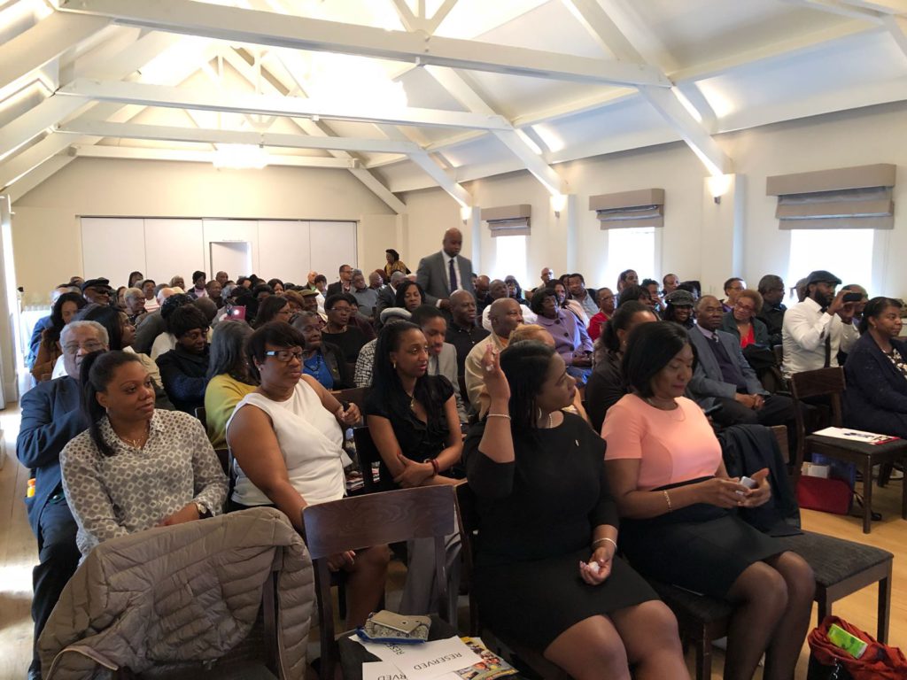 MORE THAN 200 NATIONALS ATTEND TOWN HALL MEETING WITH PM HARRIS AND PREMIER BRANTLEY IN LONDON