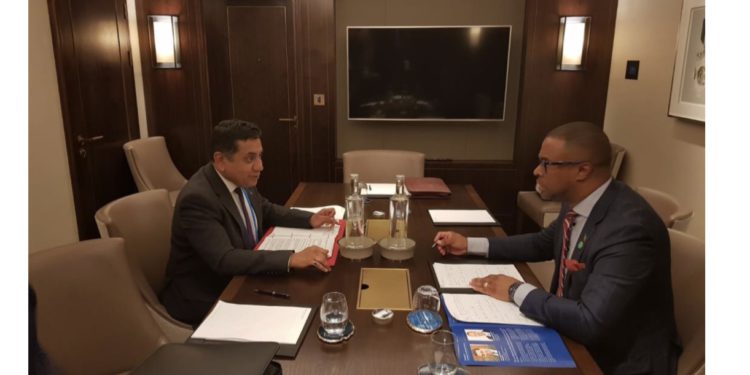 Foreign Minister Brantley discusses Caribbean Migrants and other issues with Lord Ahmad ahead of CHOGM