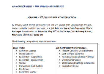 Job Fair – 2nd Cruise Pier Construction – May 12, 2018