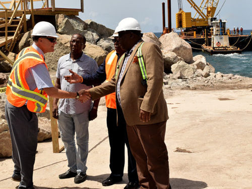 FORMER TOURISM MINISTER, AMBASSADOR MICHAEL POWELL, PLEASED TO SEE THE CONSTRUCTION OF A SECOND CRUISE PIER