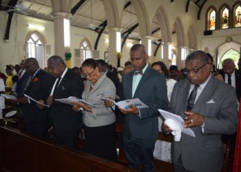 HUNDREDS OF CITIZENS AND RESIDENTS UNITED FOR STATE SERVICE OF PRAYER, PRAISE AND THANKSGIVING IN CELEBRATION OF INDEPENDENCE 35