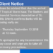 Community Notice : Closure of The Bankers and Financial Services Association of St. Kitts &Nevis