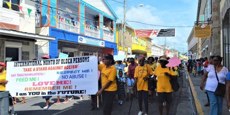 OVER 100 OLDER PERSONS IN ST. KITTS-NEVIS MARCH TO CHAMPION OLDER HUMAN RIGHTS
