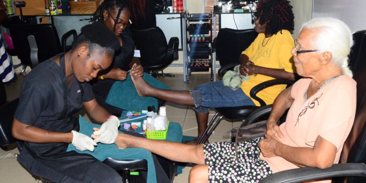 OLDER PERSONS IN ST. KITTS TREATED TO A SPA DAY OF PAMPERING AT AVEC SCHOOL OF COSMETOLOGY