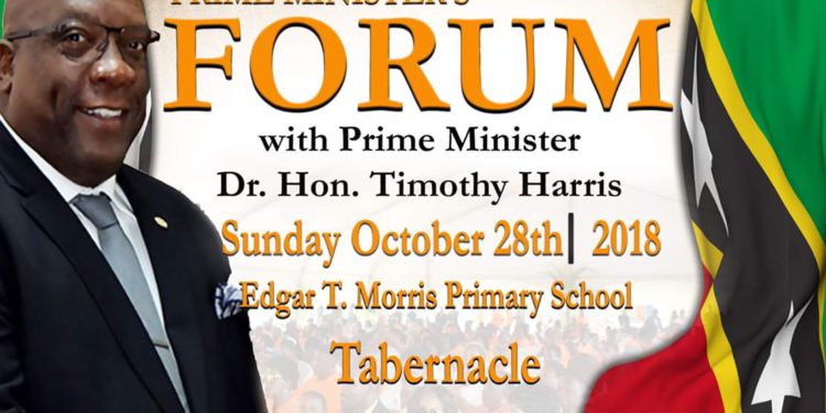 THE PRIME MINISTER’S FORUM SET FOR SUNDAY, OCTOBER 28, 2018