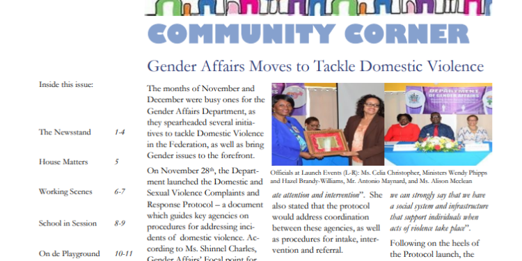 Community Corner (Newsletter of the Ministry of Community Development, Gender Affairs & Social Services)