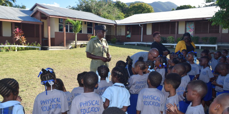 OFFICERS ENCOURAGE SANDY POINT YOUTH TO PRACTICE GOOD BEHAVIOUR