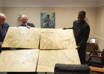 HIGH COMMISSIONER ISAAC ACCEPTS 1828 MAP OF ST. KITTS