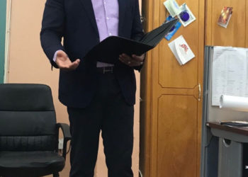 Minister Brantley Meets with staff at the Ministry of Foreign Affairs