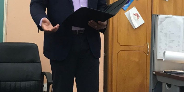 Minister Brantley Meets with staff at the Ministry of Foreign Affairs