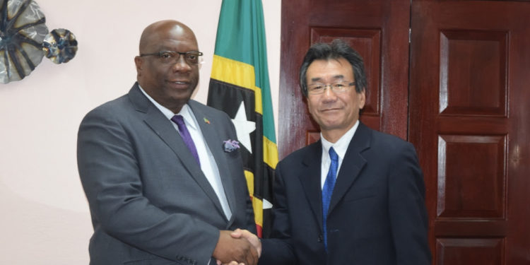 AMBASSADOR-DESIGNATE OF JAPAN TO ST. KITTS-NEVIS PAYS COURTESY CALL ON PRIME MINISTER HARRIS