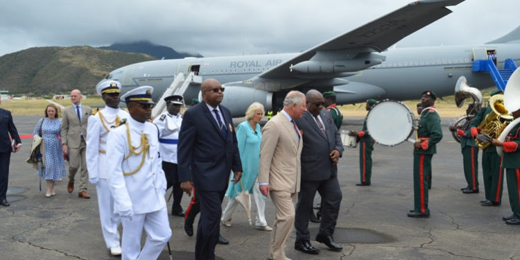 THEIR ROYAL HIGHNESSES THE PRINCE OF WALES AND THE DUCHESS OF CORNWALL WARMLY WELCOMED TO ST. KITTS AND NEVIS