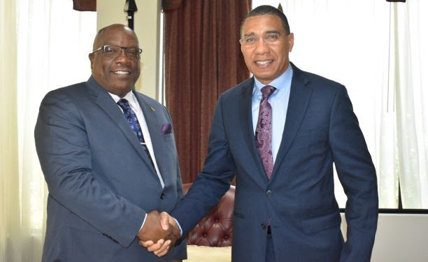 PRIME MINISTER HARRIS HOLDS BILATERAL MEETING WITH JAMAICA’S PRIME MINISTER ANDREW HOLNESS