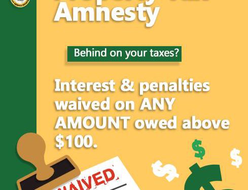 HOMEOWNERS URGED TO TAKE ADVANTAGE OF PROPERTY TAX AMNESTY