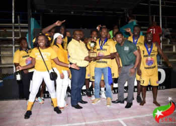 PRIME MINISTER HARRIS CELEBRATES WITH THE INNER CITY CONQUERORS – THE 2019 PREMIER DIVISION BASKETBALL CHAMPIONS