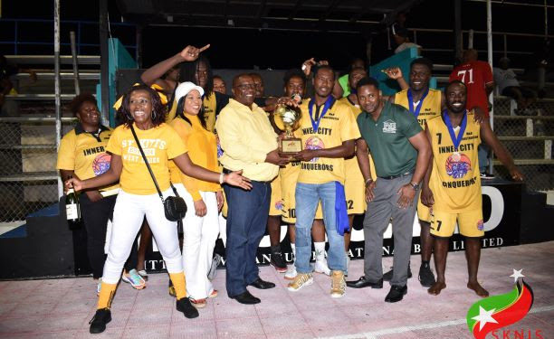 PRIME MINISTER HARRIS CELEBRATES WITH THE INNER CITY CONQUERORS – THE 2019 PREMIER DIVISION BASKETBALL CHAMPIONS