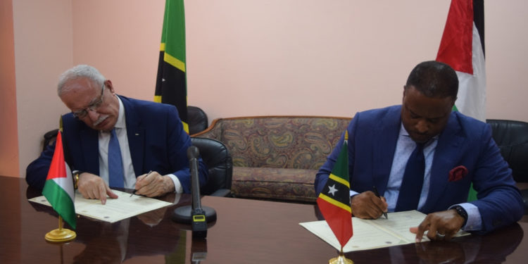 ST. KITTS-NEVIS AND THE STATE OF PALESTINE SIGN AGREEMENT TO ESTABLISH DIPLOMATIC RELATIONS