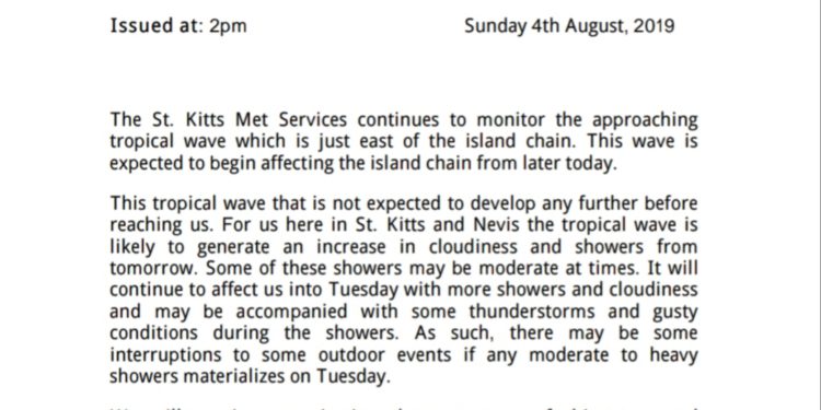 Fwd: TROPICAL DISTURBANCE 4TH AUG 2019 3:40PM