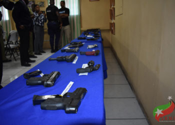 GANG MEMBERS IN ST. KITTS AND NEVIS VOLUNTARILY HAND OVER 30 ILLEGAL GUNS TO THE POLICE FORCE